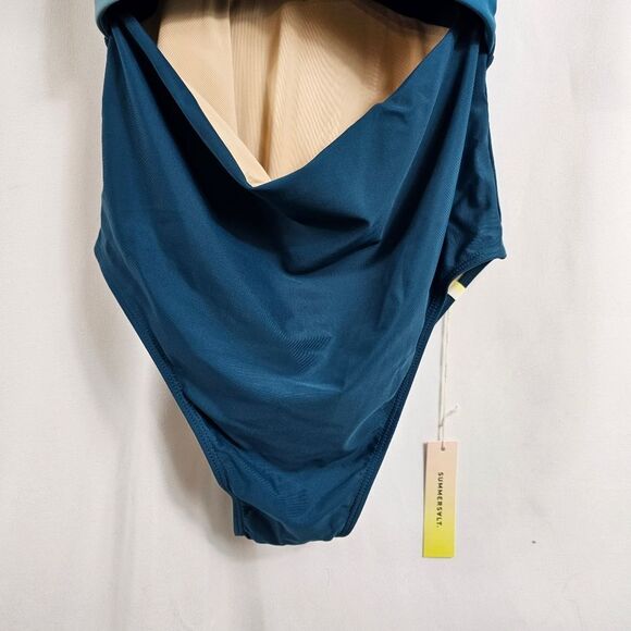 NWT SummerSalt Sea Breeze Cutout One piece in Seaweed & Bluestone & Mist - 12 - Picture 6 of 7